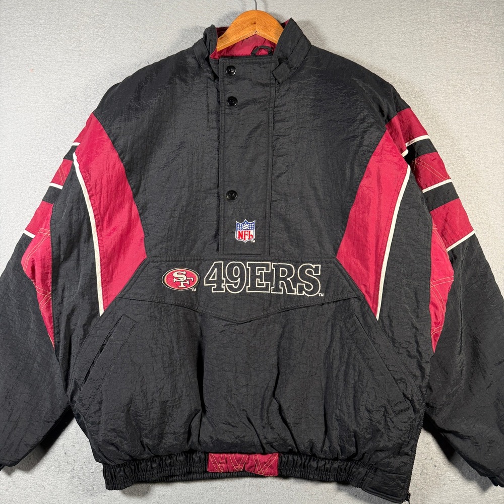 Vintage San Francisco 49ers NFL Pro Line‎ Starter Jacket Black Red Mens XL